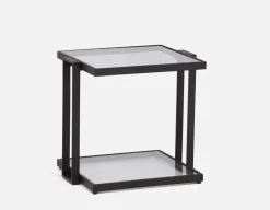AGLAYA end table with tempered glass
