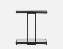 AGLAYA end table with tempered glass