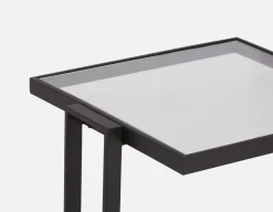AGLAYA end table with tempered glass