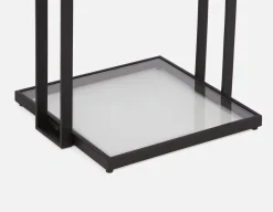 AGLAYA end table with tempered glass