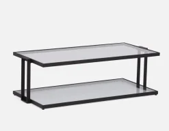 AGLAYA end table with tempered glass