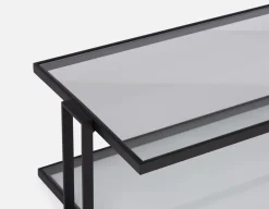 AGLAYA iron coffee table with tempered glass
