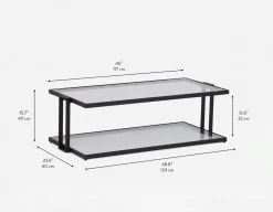 AGLAYA iron coffee table with tempered glass