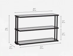 AGLAYA 3-Tier tempered Glass Shelves 132cm