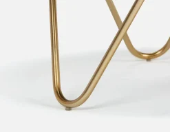 AKOT round marble coffee table 75 cm with gold-colored metal legs