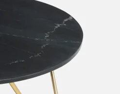 AKOT round marble coffee table 75 cm with gold-colored metal legs