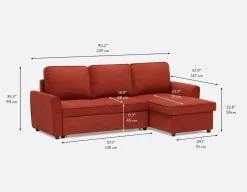 ALEX modern interchangeable sectional sofa-bed with storage