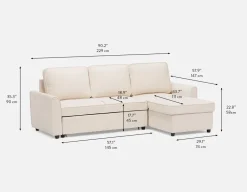 ALEX modern interchangeable sectional sofa-bed with storage