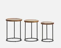 ALMATY set of 3 aluminum and iron nesting tables