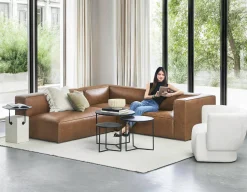 ALMATY set of 3 aluminum and iron nesting tables