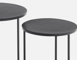 ALMATY set of 3 aluminum and iron nesting tables