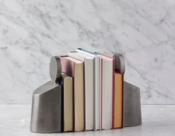 ALONE aluminum bookends 24 cm