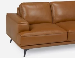 ALPHA 100% leather mid century loveseat