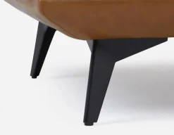 ALPHA 100% leather mid century loveseat