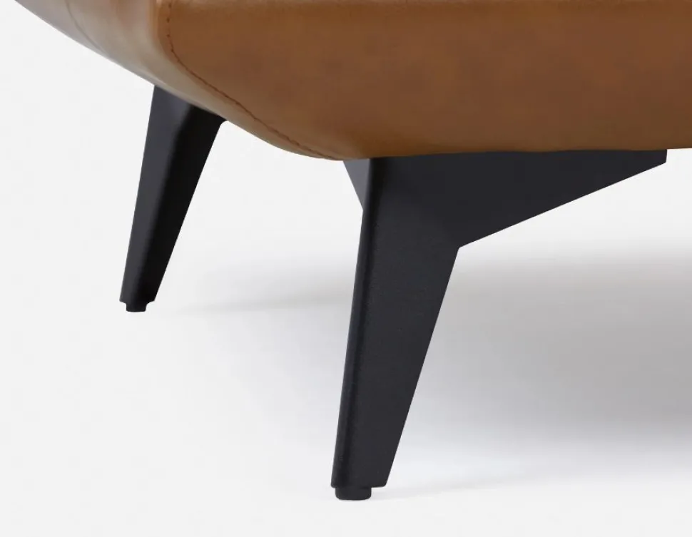 ALPHA 100% leather mid century loveseat