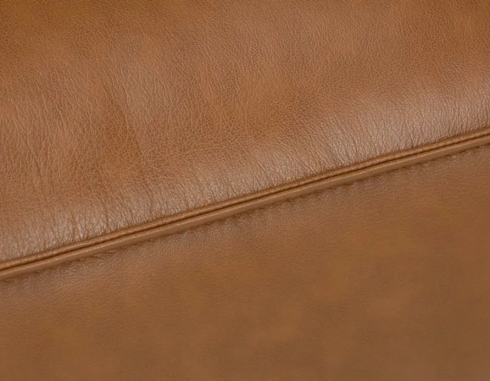 ALPHA 100% leather mid century loveseat