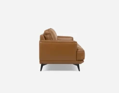 ALPHA 100% leather mid century 3-seater sofa