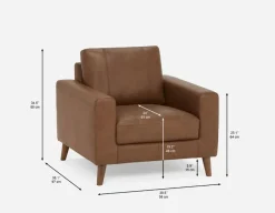 AMARI 100% leather classic club chair