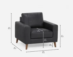 AMARI 100% leather classic club chair