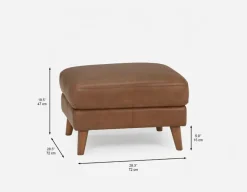 AMARI 100% leather classic ottoman