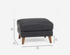 AMARI 100% leather classic ottoman