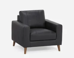 AMARI 100% leather classic 3-seater sofa