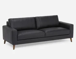 AMARI 100% leather classic 3-seater sofa