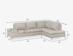 ANDREW left-facing sectional sofa in performance fabric