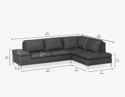 ANDREW left-facing sectional sofa in performance fabric
