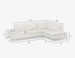 ANDREW right-facing sectional sofa in performance fabric