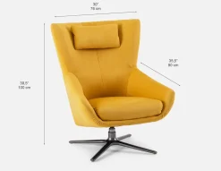 ANITA modern contemporary swivel armchair