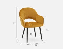 BAILEY contemporary velvet dining armchair