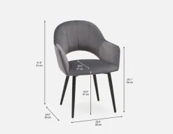 BAILEY contemporary velvet dining armchair