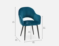 BAILEY contemporary velvet dining armchair
