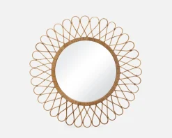 BANNON rattan framed mirror 104 cm