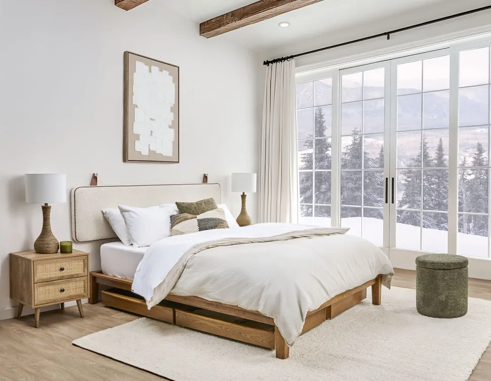 BENA mid-century modern queen size bed frame