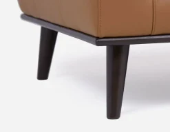 BETTA 100% leather mid century loveseat