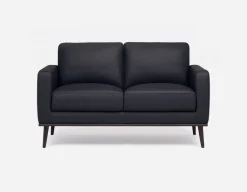 BETTA 100% leather mid century loveseat