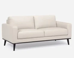 BETTA 100% leather mid century loveseat