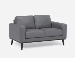 BETTA 100% leather mid century loveseat