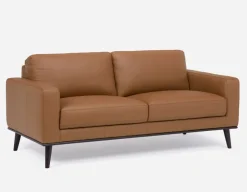 BETTA 100% leather mid century loveseat