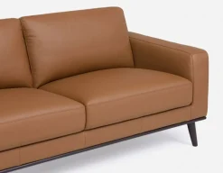 BETTA 100% leather mid century loveseat