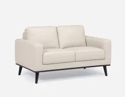 BETTA 100% leather mid century loveseat