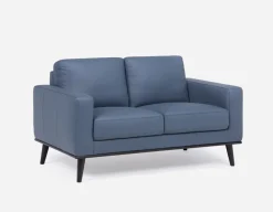 BETTA 100% leather mid century loveseat