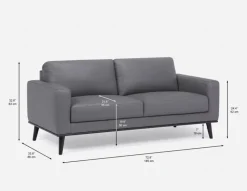 BETTA 100% leather mid century sofa