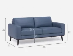 BETTA 100% leather mid century sofa