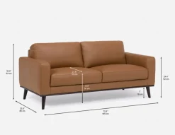 BETTA 100% leather mid century sofa