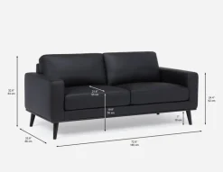 BETTA 100% leather mid century sofa