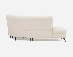 BILLIE left-facing 100% leather power reclining sectional sofa