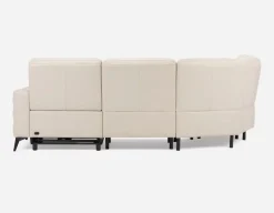 BILLIE left-facing 100% leather power reclining sectional sofa